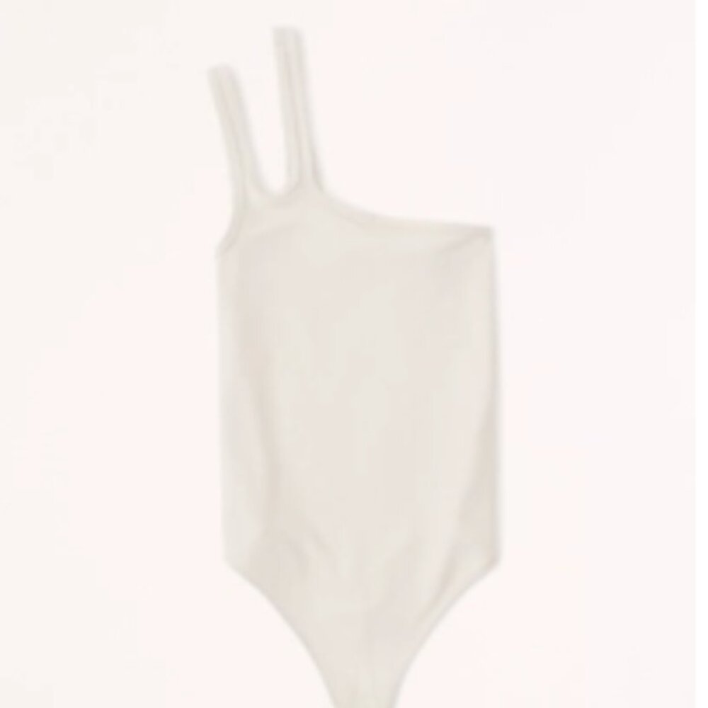 Abercrombie Beige One-Shoulder Bodysuit